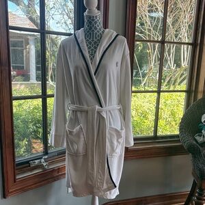 Ralph Lauren White Robe with Blue Trim